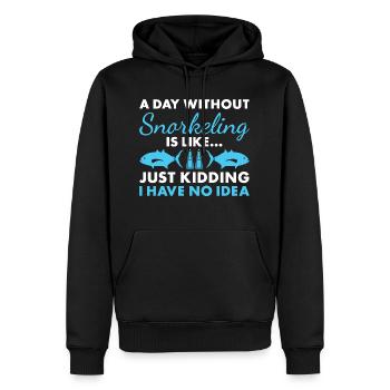 Snorkeler Une journée sans snorkeling - Sweat à capuche Premium bio Homme - noir - Devant - Nico (187cm)