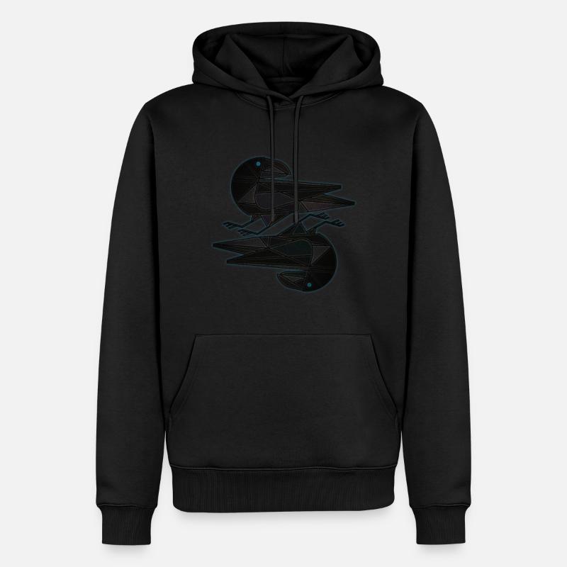 Hugin Munin - Männer Premium Bio Hoodie - Schwarz