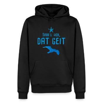 Sabbel nich dat geit 03 - Männer Premium Bio Hoodie - Schwarz - Vorne - Nico (187cm)