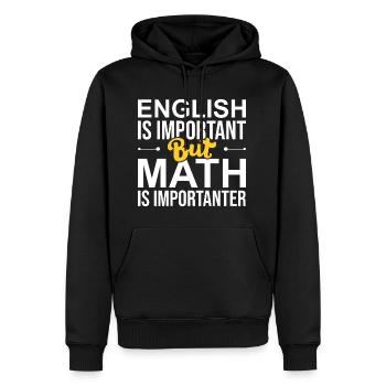 Anglais et mathématiques Graphique drôle - Sweat à capuche Premium bio Homme - noir - Devant - Nico (187cm)