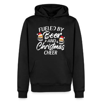 Rempli de bière et de joie de Noël1 - Sweat à capuche Premium bio Homme - noir - Devant - Nico (187cm)