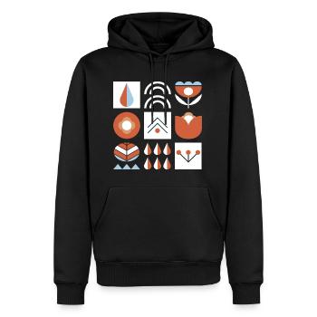 Geometrische Naturgrafik - Männer Premium Bio Hoodie - Schwarz - Vorne - Nico (187cm)