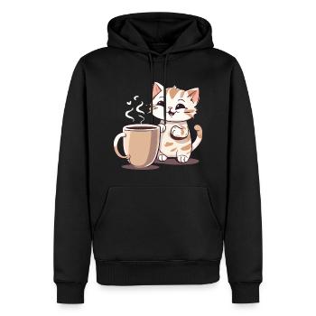 Chatcolate #2 - Männer Premium Bio Hoodie - Schwarz - Vorne - Nico (187cm)
