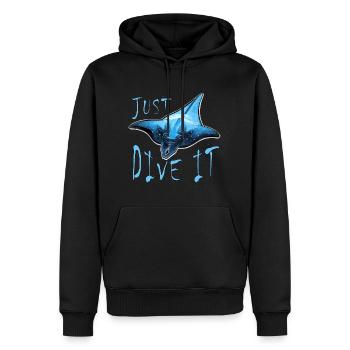 Diver Manta Ray Diver - Sweat à capuche Premium bio Homme - noir - Devant - Nico (187cm)