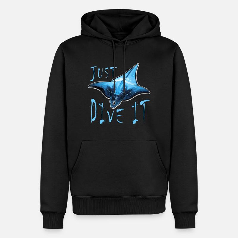Diver Manta Ray Diver - Sweat à capuche Premium bio Homme - noir