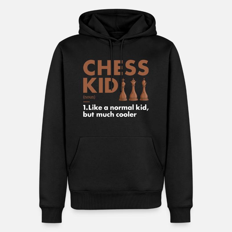 Chess Player Kid Definition Chess - Männer Premium Bio Hoodie - Schwarz
