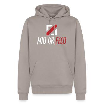 Produits mid ou feed - Sweat à capuche Premium bio Homme - taupe - Devant - Nico (187cm)