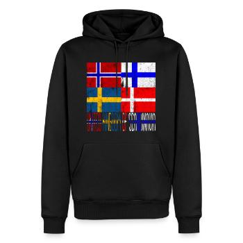 United Kingdom of Scandinavia - Sweat à capuche Premium bio Homme - noir - Devant - Nico (187cm)
