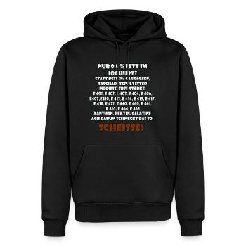 Die Lebensmittel Industrie trickst wo es nur geht - Männer Premium Bio Hoodie - Schwarz - Vorne - Nico (187cm)