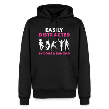 Dancer Easily Distracted By Dogs And Dancing - Männer Premium Bio Hoodie - Schwarz - Vorne - Nico (187cm)