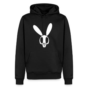Bunnyskull White - Men’s Premium Organic Hoodie - black - Front - Nico (187cm)