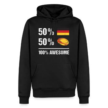 50% Allemagne 50% Rugby 100% Génial Allemagne Rugby - Sweat à capuche Premium bio Homme - noir - Devant - Nico (187cm)