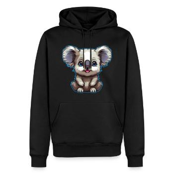Mignon ours koala câlin australien - Sweat à capuche Premium bio Homme - noir - Devant - Nico (187cm)