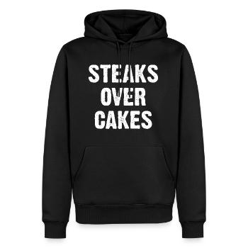 Steaks Over Cakes - Männer Premium Bio Hoodie - Schwarz - Vorne - Nico (187cm)