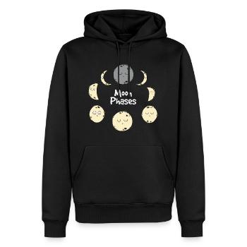 Phases lunaires - Sweat à capuche Premium bio Homme - noir - Devant - Nico (187cm)