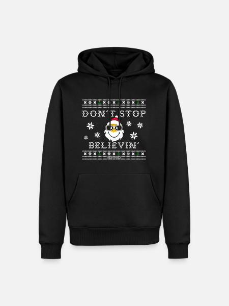 SmileyWorld Weihnachtsmann Mit Sonnenbrille - Männer Premium Bio Hoodie - Schwarz