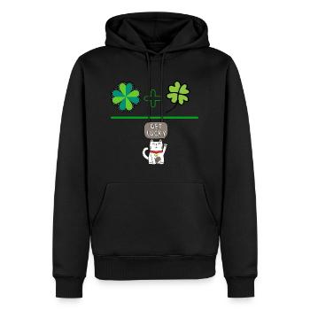 GLÜCK - Männer Premium Bio Hoodie - Schwarz - Vorne - Nico (187cm)