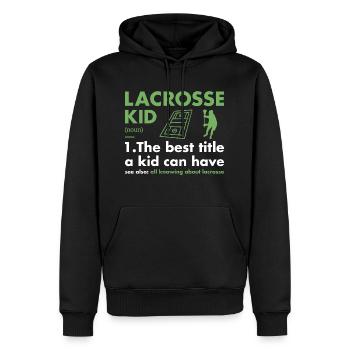 Sport Kid Definition Lacrosse - Männer Premium Bio Hoodie - Schwarz - Vorne - Nico (187cm)