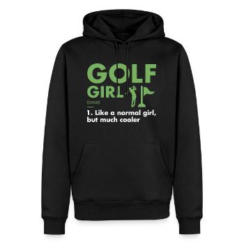 Sport Girl Définition Golf - Sweat à capuche Premium bio Homme - noir - Devant - Nico (187cm)