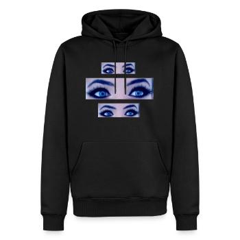 blue eyes - Männer Premium Bio Hoodie - Schwarz - Vorne - Nico (187cm)
