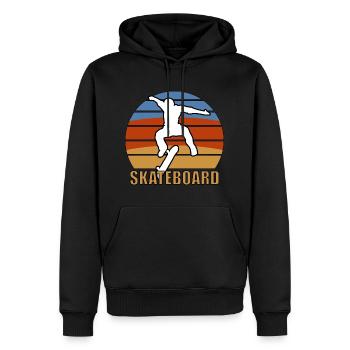 Sk8 Skateboard Skateboard Skateboard - Männer Premium Bio Hoodie - Schwarz - Vorne - Nico (187cm)