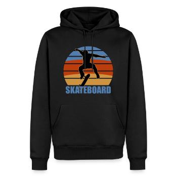 Skateboarder Retro Vintage design Skateboarding - Männer Premium Bio Hoodie - Schwarz - Vorne - Nico (187cm)