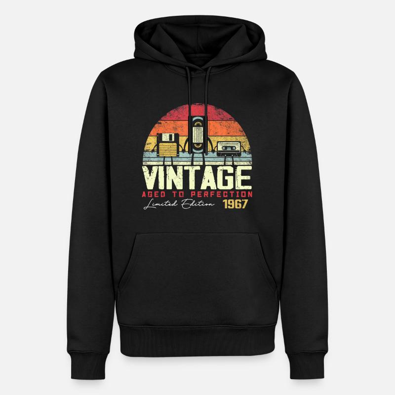 Cadeau Millésime 1967 - Sweat à capuche Premium bio Homme - noir
