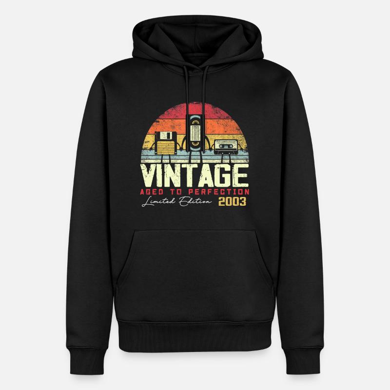 Cadeau Millésime 2003 - Sweat à capuche Premium bio Homme - noir