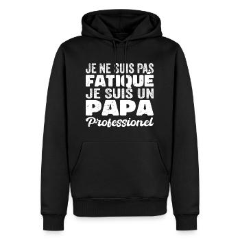 Je suis papa | humour papa drôle | fête des pères - Sweat à capuche Premium bio Homme - noir - Devant - Nico (187cm)