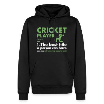 Sport Player Definition Cricket - Männer Premium Bio Hoodie - Schwarz - Vorne - Nico (187cm)