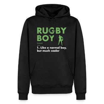 Sport Boy Definition Rugby - Männer Premium Bio Hoodie - Schwarz - Vorne - Nico (187cm)