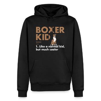 Boxer Kid Definition - Männer Premium Bio Hoodie - Schwarz - Vorne - Nico (187cm)