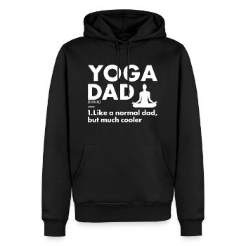 Yogi Papa Définition Yoga - Sweat à capuche Premium bio Homme - noir - Devant - Nico (187cm)
