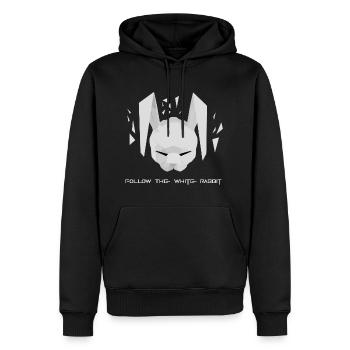 Folge dem weißen Kaninchen - Männer Premium Bio Hoodie - Schwarz - Vorne - Nico (187cm)