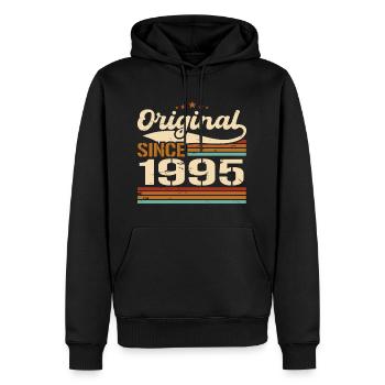 Original 1995 Vintage | Cadeau D’anniversaire 1995 - Sweat à capuche Premium bio Homme - noir - Devant - Nico (187cm)