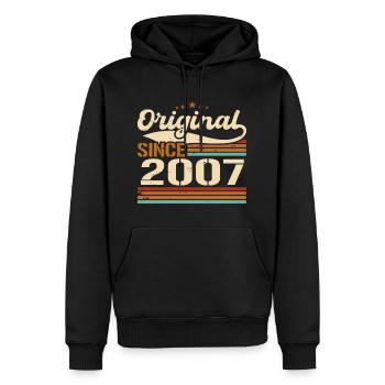 Original 2007 Vintage | Geburtstagsgeschenk 2007 - Männer Premium Bio Hoodie - Schwarz - Vorne - Nico (187cm)