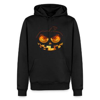 Citrouille brûlante | Halloween, des images drôles - Sweat à capuche Premium bio Homme - noir - Devant - Nico (187cm)