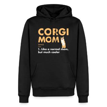 Chien Corgi Maman Définition - Sweat à capuche Premium bio Homme - noir - Devant - Nico (187cm)