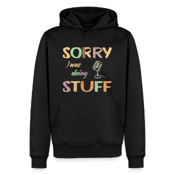 sorry I was doing microphone hell copy - Men’s Premium Organic Hoodie - black - Front - Nico (187cm)