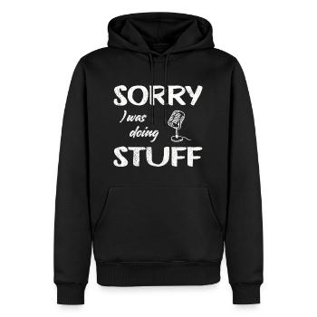 Sorry, I was doing microphone stuff Vintage - Men’s Premium Organic Hoodie - black - Front - Nico (187cm)
