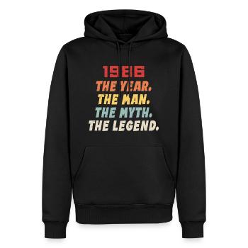 1986 Geburtstagsgeschenk, die Legenden geboren 1986 - Männer Premium Bio Hoodie - Schwarz - Vorne - Nico (187cm)