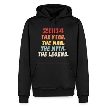2004 Birthday Present, The Legends Born 2004 - Men’s Premium Organic Hoodie - black - Front - Nico (187cm)