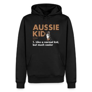 Dog Aussie Kid Definition - Men’s Premium Organic Hoodie - black - Front - Nico (187cm)
