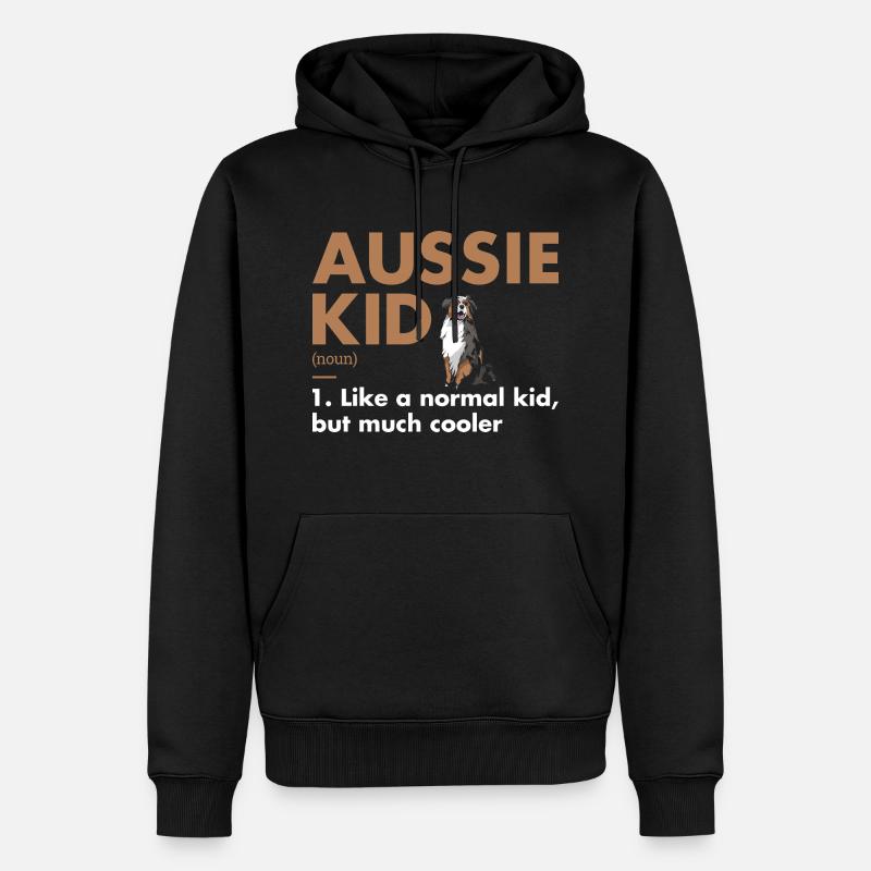 Dog Aussie Kid Definition - Männer Premium Bio Hoodie - Schwarz