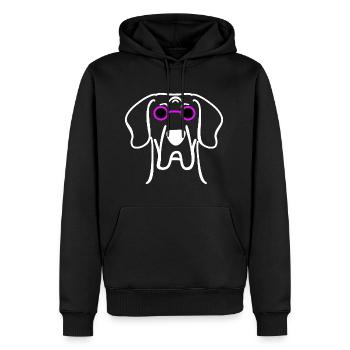 Cool Great Dane avec des lunettes de soleil - Sweat à capuche Premium bio Homme - noir - Devant - Nico (187cm)