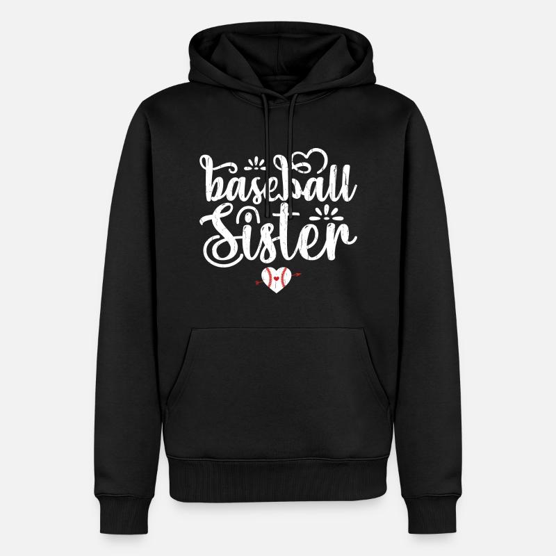 Baseball-Schwester Baseball-Schwester - Männer Premium Bio Hoodie - Schwarz
