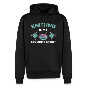 Knitting Is My Favorite Sport Knitter - Männer Premium Bio Hoodie - Schwarz - Vorne - Nico (187cm)