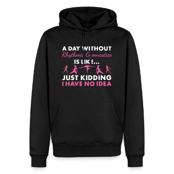 Gymnaste Une journée sans gymnastique rythmique - Sweat à capuche Premium bio Homme - noir - Devant - Nico (187cm)