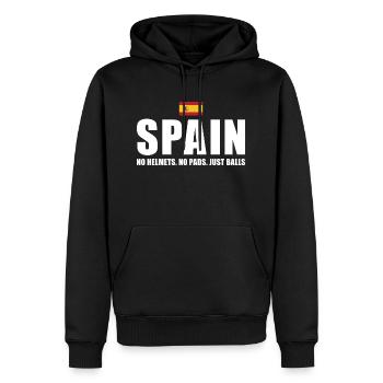 Espagne Pas de casques Pas de coussinets juste des ballons Espagne Rugby - Sweat à capuche Premium bio Homme - noir - Devant - Nico (187cm)