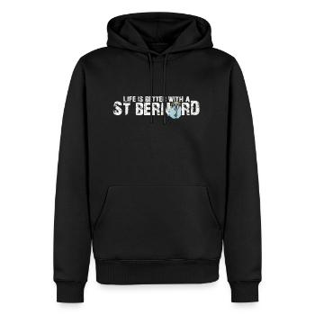 Bernhardiner - Männer Premium Bio Hoodie - Schwarz - Vorne - Nico (187cm)